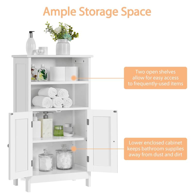 Yaheetech 5-Tier Wooden Bathroom Floor Cabinet with Adjustable Shelf
