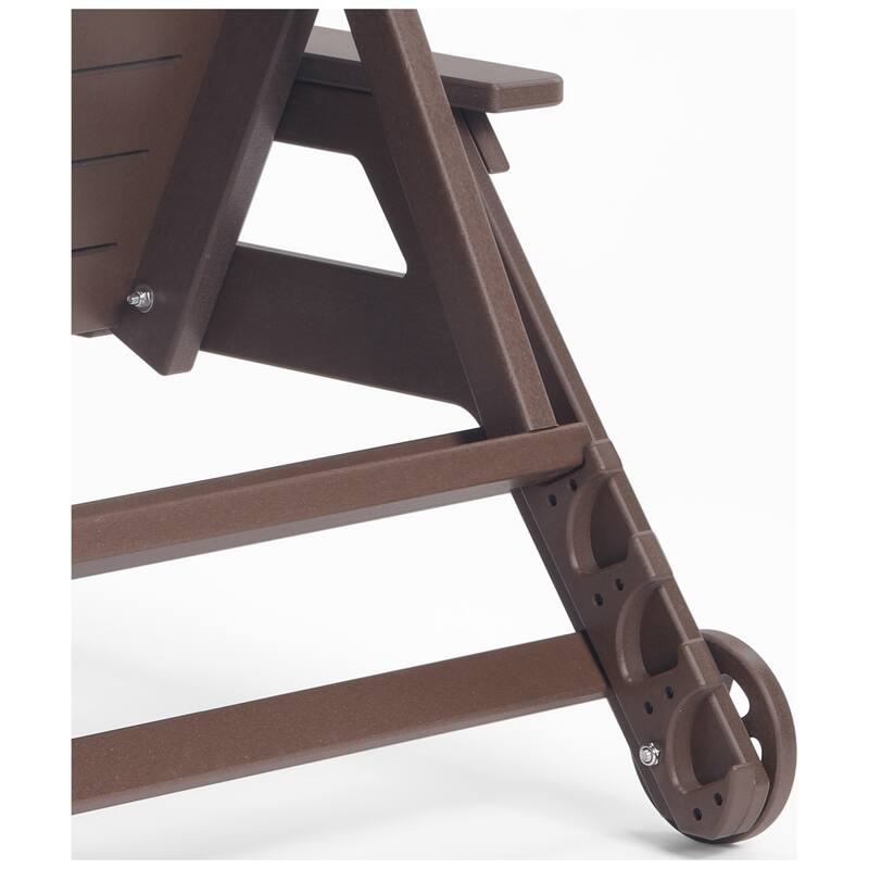 Brighton Outdoor Poly Reclining Chaise Lounge with Wheels & Cup Holder (Set of 2)