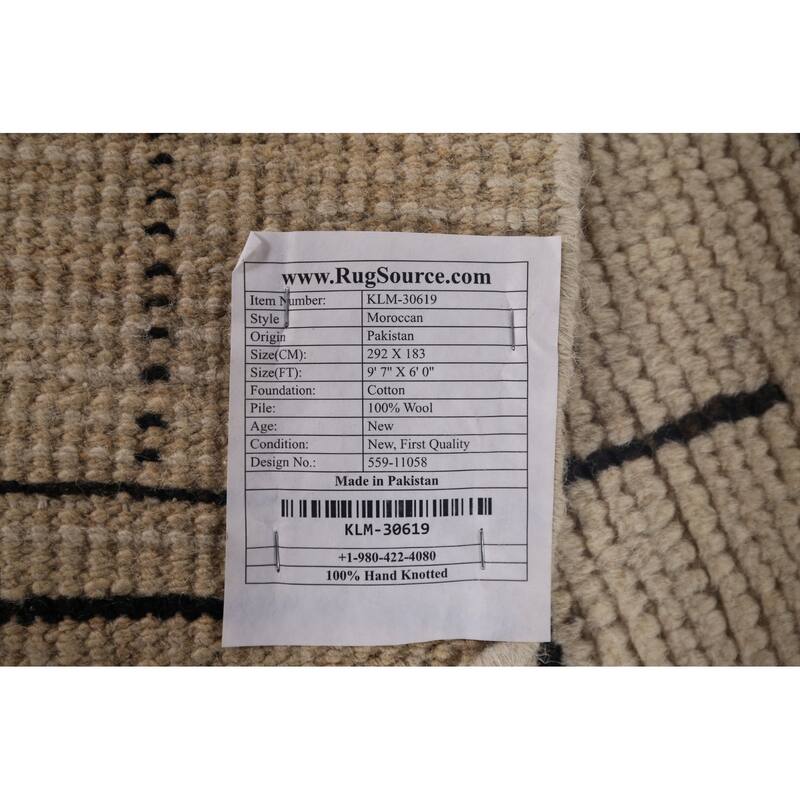 Moroccan Oriental Area Rug Handmade Tribal Wool Carpet - 6'0"x 9'7"