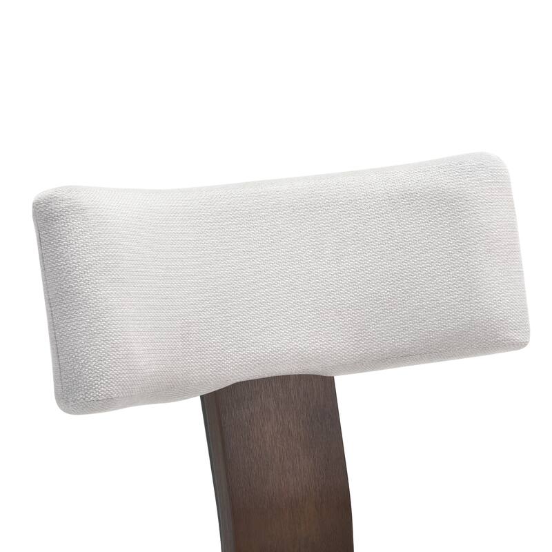 Upholstered Armless Dining Table Chairs Set of 2 with Hardwood Frame Curved Backrest for Kitchen Room