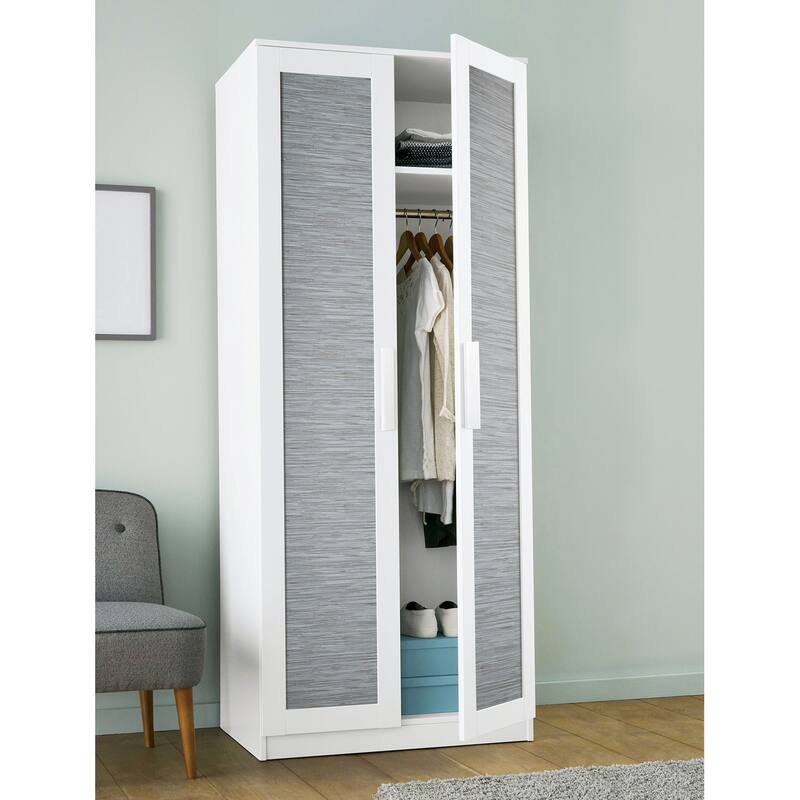 NuWallpaper Faux Grassweave Blue Peel and Stick Wallpaper