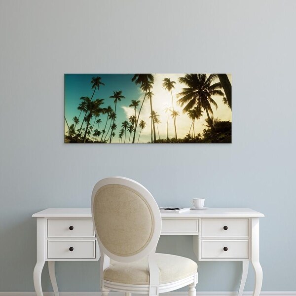 Easy Art Prints Panoramic Image 'Palm trees along beach, Morro De Sao Paulo, Tinhare, Cairu, Bahia, Brazil' Canvas Art