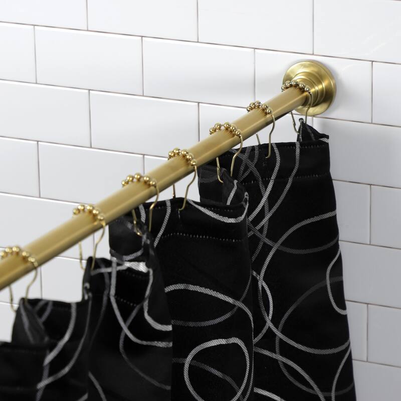 Edenscape Adjustable Shower Curtain Rod with Ring Combo in Polished Chrome