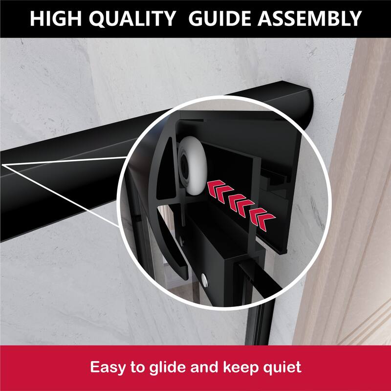 i-Homare 59'' W X 72'' H Semi-Frameless Double Sliding Shower Door with 2 Towel Bars