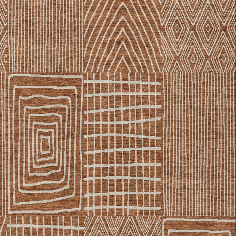 HomeRoots Geometric Transitional Rectangle Outdoor Rug