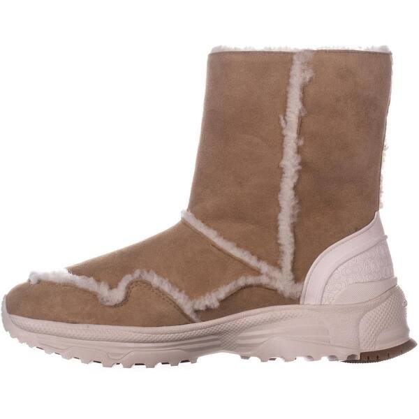 Shop Coach Portia Mid Calf Winter Boots Camel Natural 9 Us