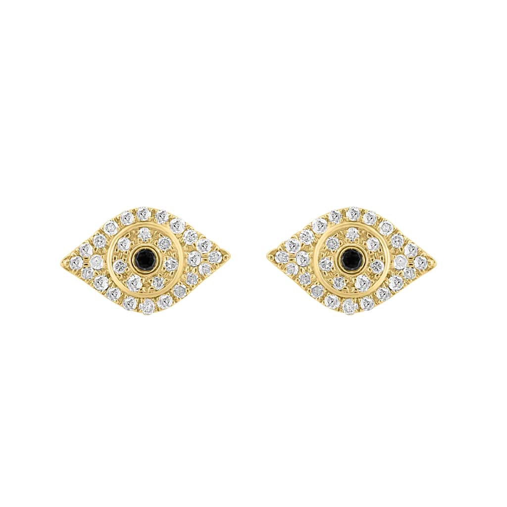 EFFY Gold-Plated 925 Sterling Silver Black Diamond Earrings