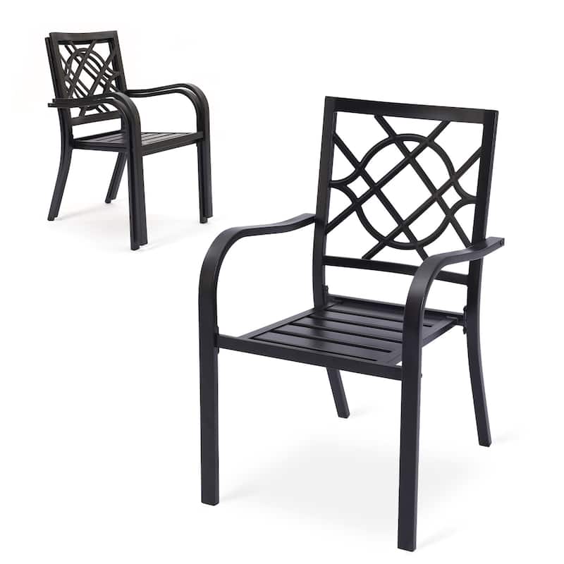 Aoodor Patio Dining Chairs Set of 2 - Black-lemon style