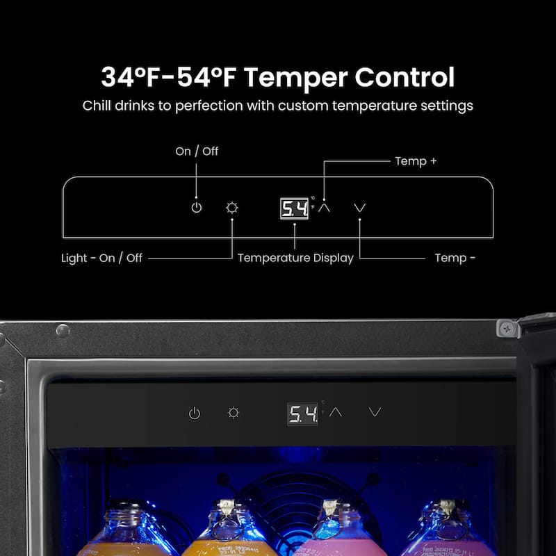 15 Inch Beverage Cooler Center 80 Can Built-in/Freestanding Beverage Refrigerator - 15 inch