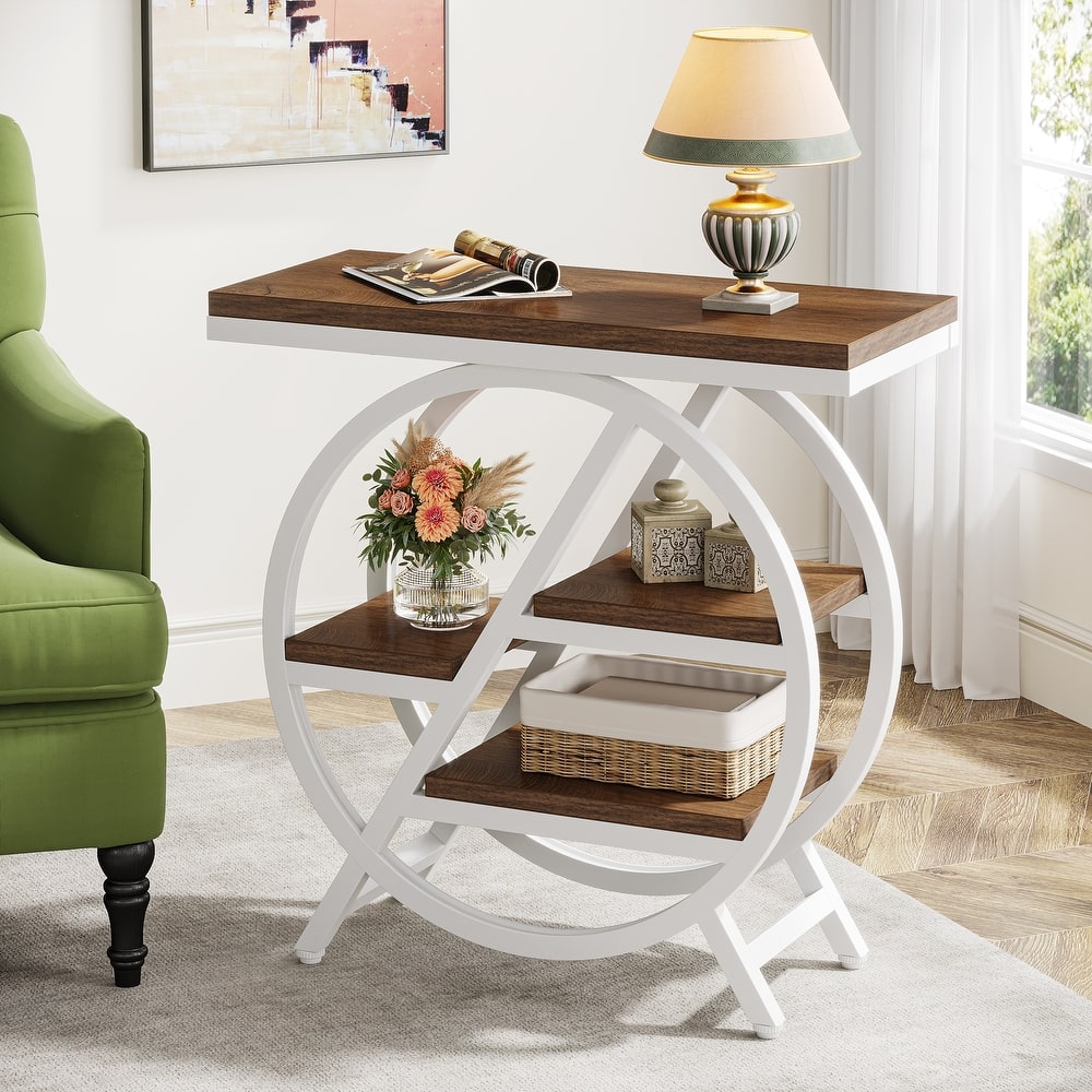 3-Tier End Table Narrow Side Table for Living Room