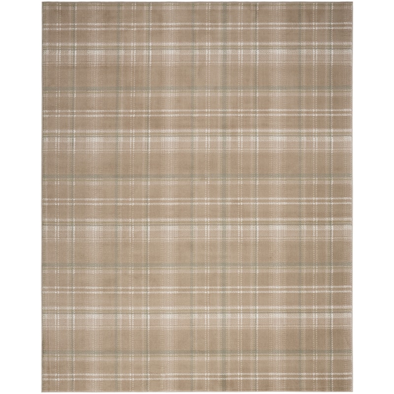Nourison Grafix Plaid Farmhouse Area Rug - 9' x 12' - Taupe