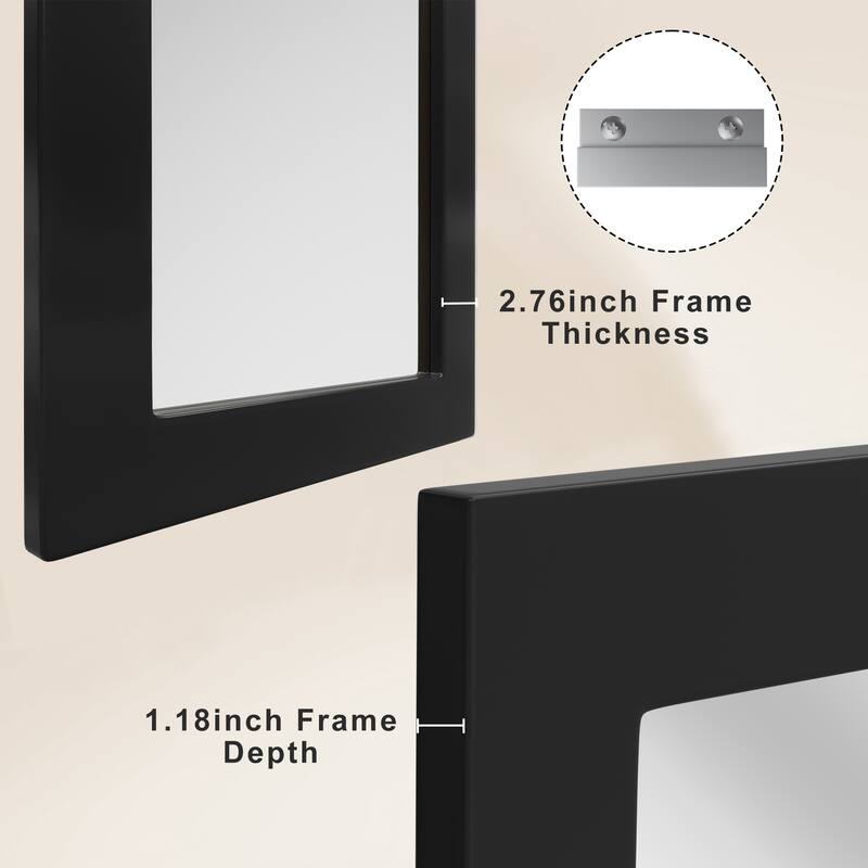 Farmhouse Style Wooden Square Mirror, Pastoral Style in The Bathroom