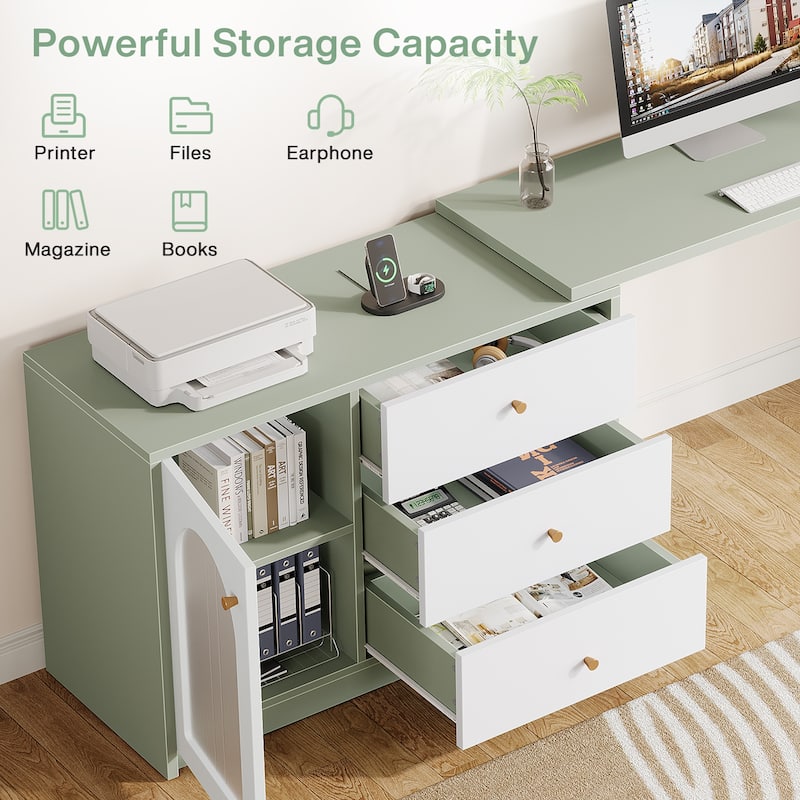47 Inches Reversible L Shaped Computer Desk for Home Office