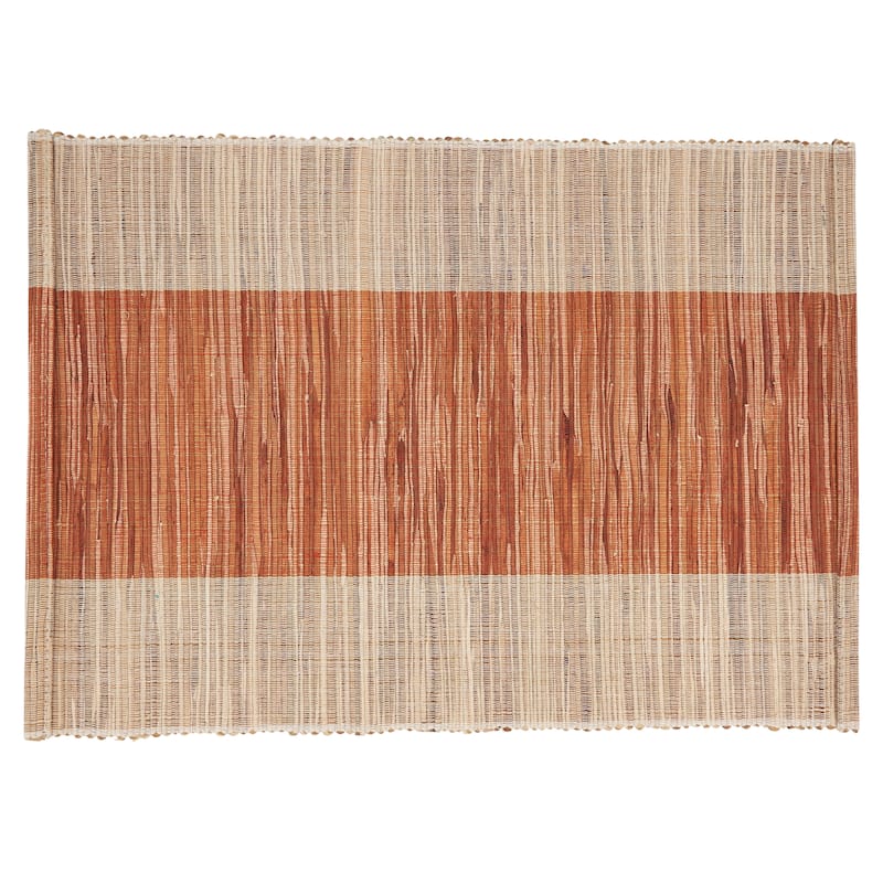Shimmering Placemats With Banded Design (Set of 4) - 14"x19"