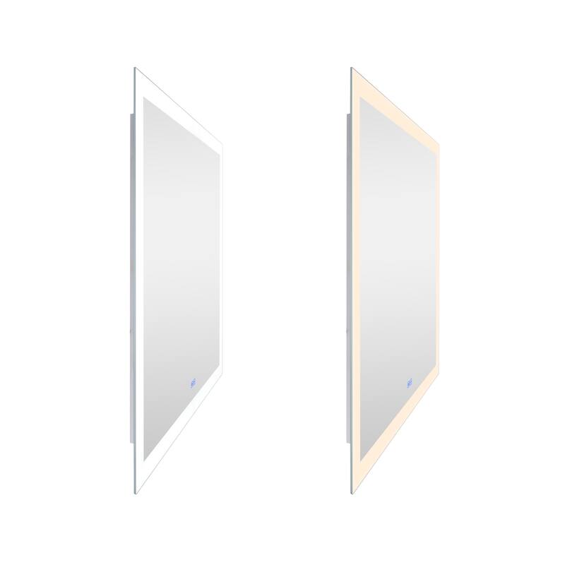 36" x 36" Abigail Matte White Square LED Wall Mirror