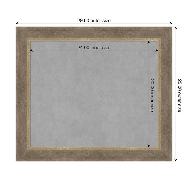 Amanti Art Driftwood Tan Framed Magnetic Board - 29 x 25 in