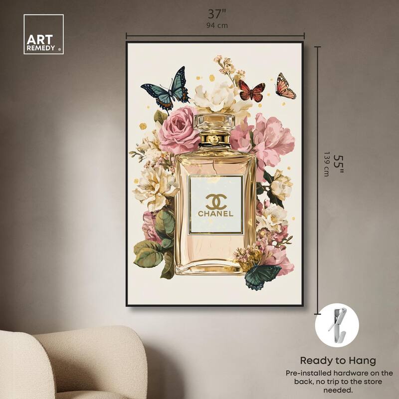 Glam Bloom Butterfly Perfume Canvas by Art Remedy