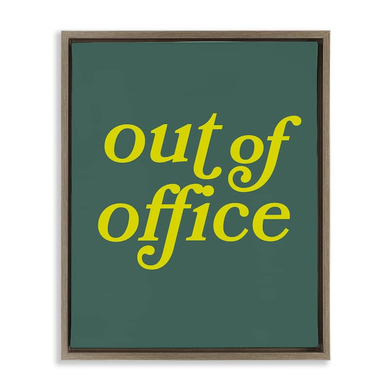 Stupell Minimal Out Of Office Framed Floater Canvas Wall Art Design By Victoria Barnes - 25 x 31 - Brown