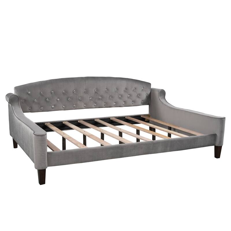 Modern Luxury Glam Tailored Extra Wide Seat Sofa Bed Upholstered Daybed