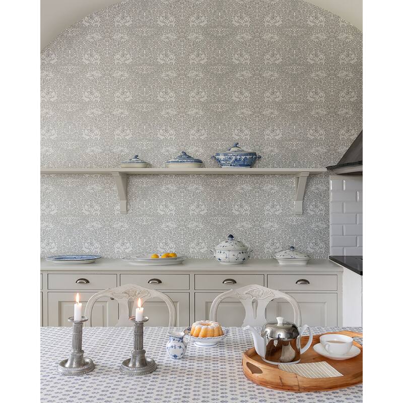 A-Street Prints African Marigold White Floral Wallpaper