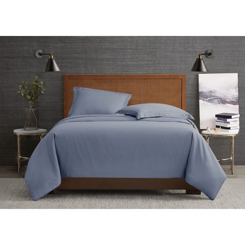 London Fog Garment Wash Solid 3 Piece Duvet Cover Set