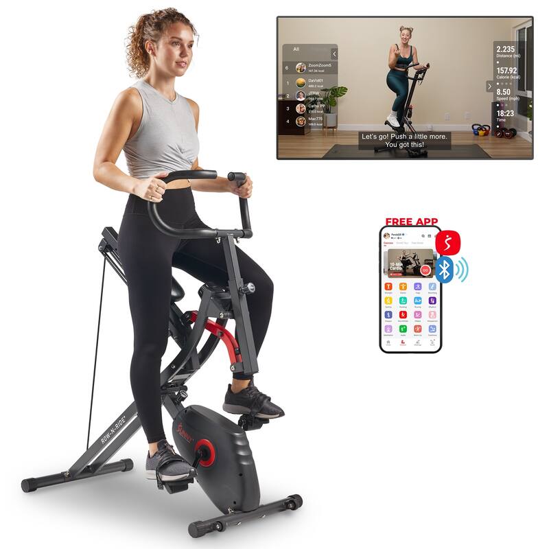 Sunny Health & Fitness Upright Row-N-Ride® Exercise Bike - SF-A022077 - Gray - 45.3*21.9*53.5