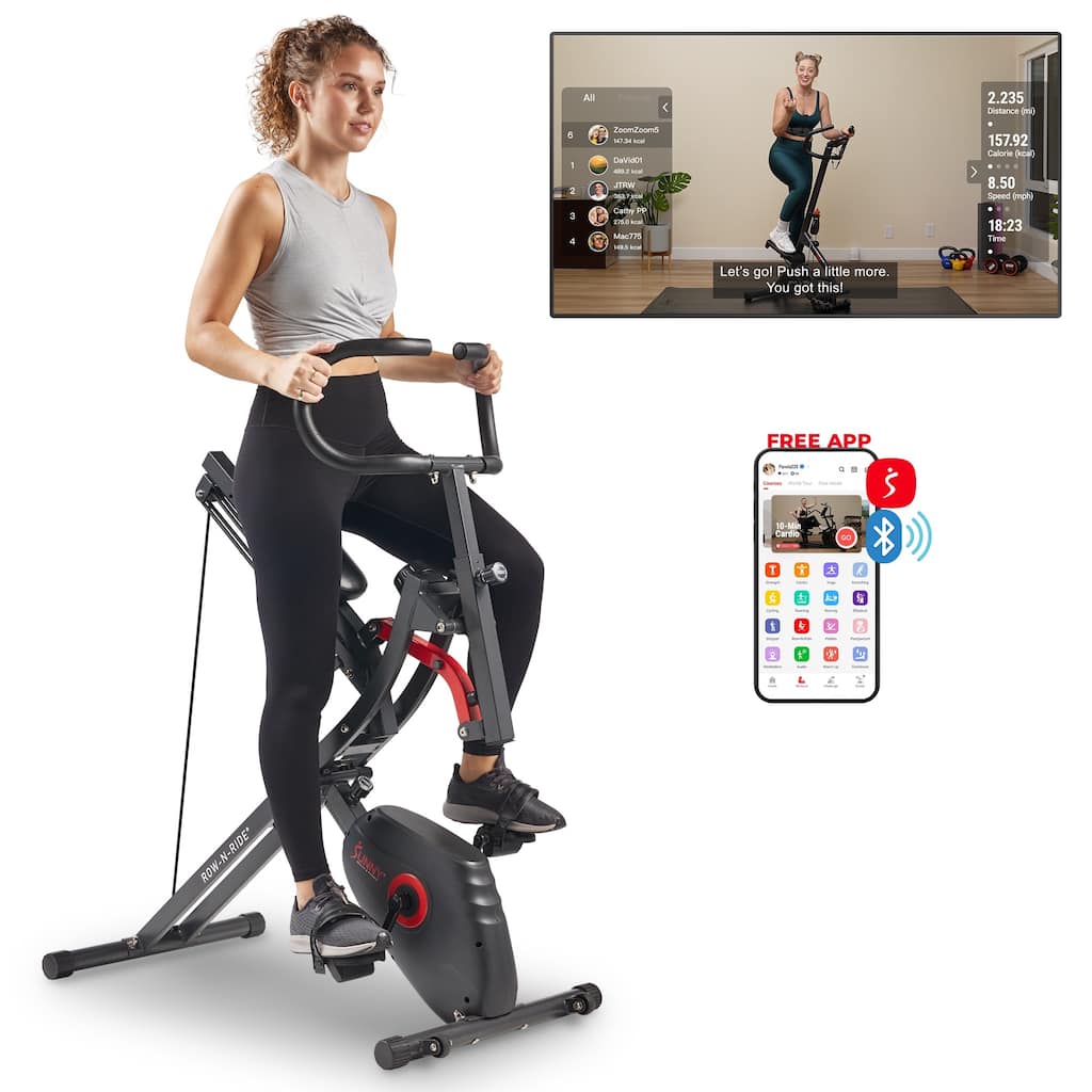 Sunny Health & Fitness Upright Row-N-Ride® Exercise Bike - SF-A022077 - Gray - 45.3*21.9*53.5