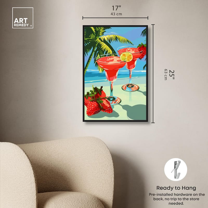 Strawberry Daiquri Breeze Canvas by Art Remedy