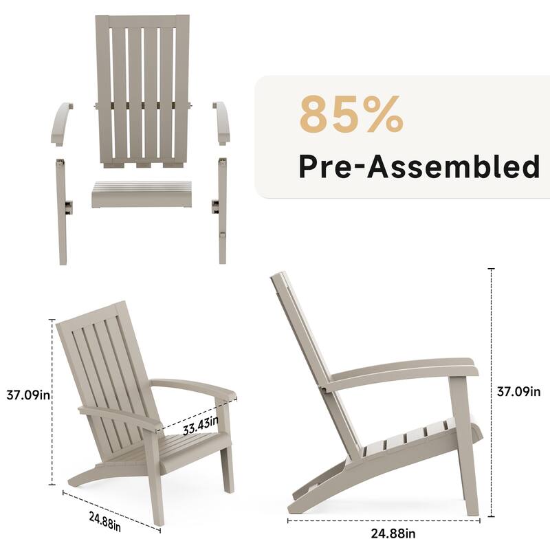 Adirondack Chairs, Folding Chairs for Outsider, Waterproof & UV Resistant Plastic Chair for Patio, Garden