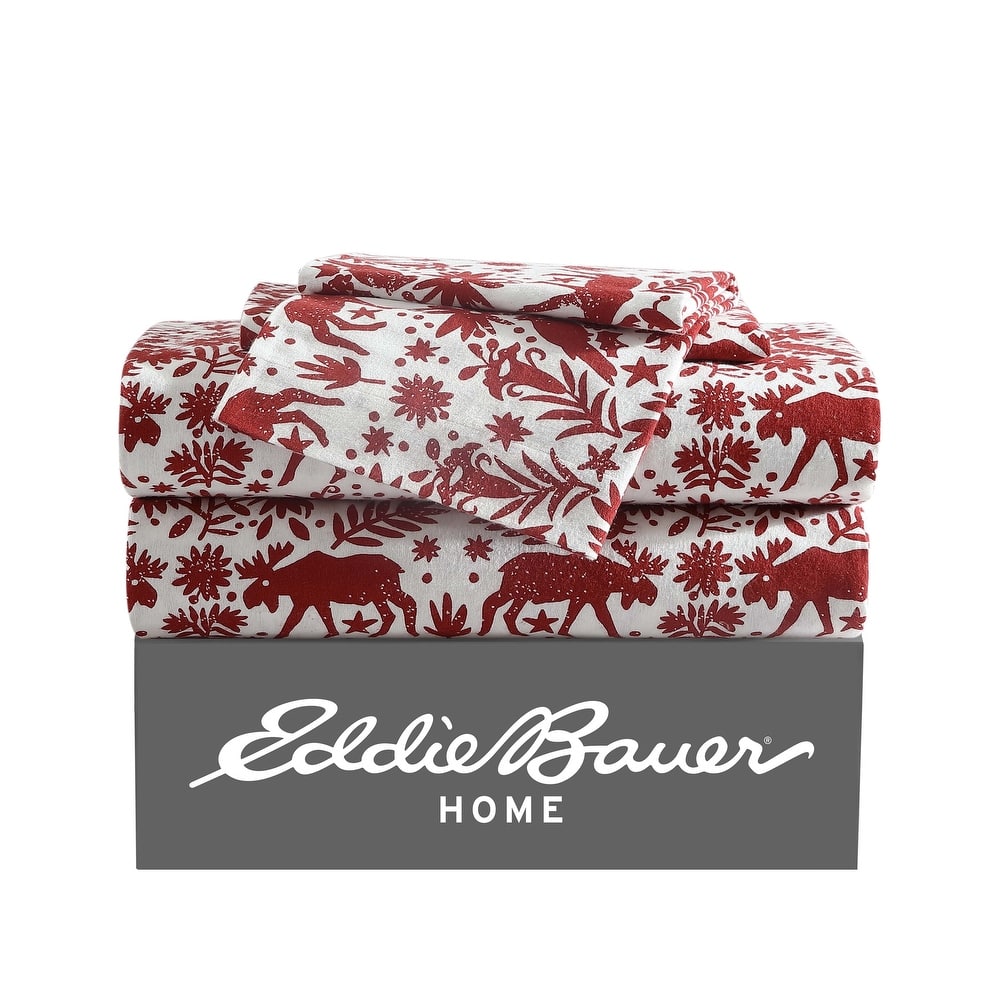Eddie Bauer Printed Cotton Flannel Sheet Set