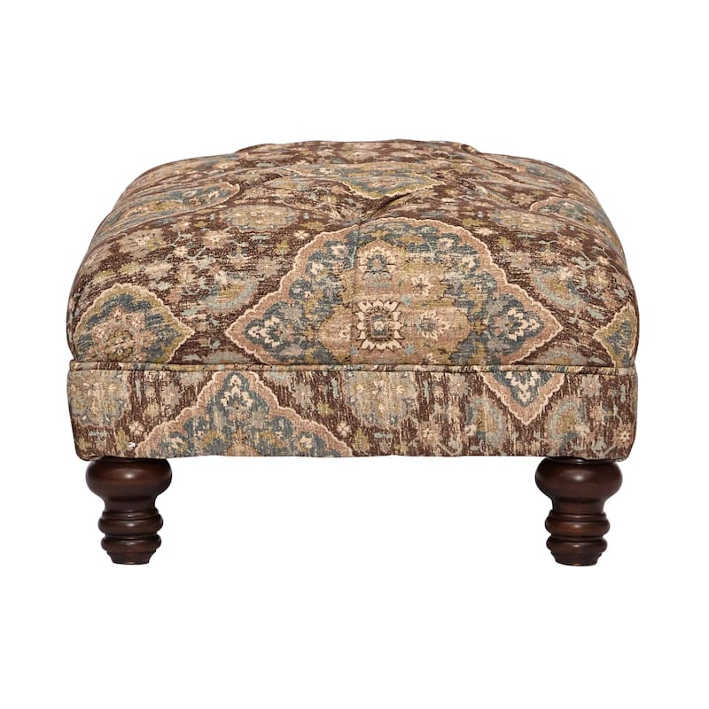 Roundhill Furniture Charbilia Fabric Tufted Cocktail Ottoman