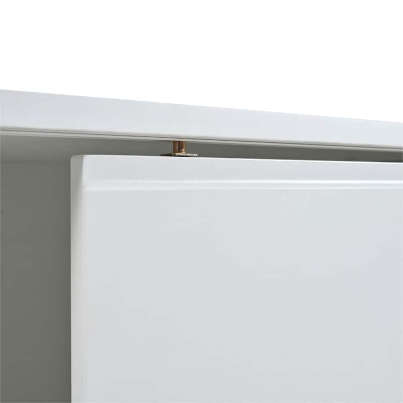 Roomfitters Modern Media Console with Fluted Glass Door, Free-Combination TV Stand for TVs Up to 100" with Sliding Storage