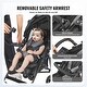 preview thumbnail 30 of 69, Carbon Steel Lightweight Stroller with Canopy, Recline and Foldable Frame - 30.71” L x 19.69” W x 40.94” H