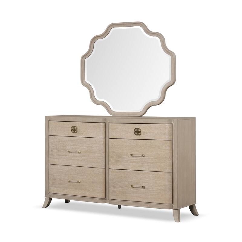 Furniture of America Kian Modern 5-Piece Natural Oak Solid Wood Panel Bedroom Set