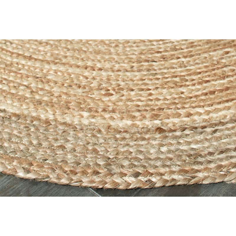 Bera Farmhouse Braided Jute Oval Indoor Area Rug by Sevita