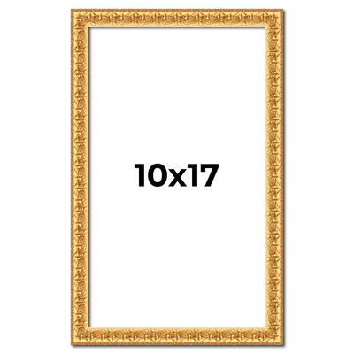 10x17 Frame Gold Real Wood Picture Frame Width 1 inches | Interior