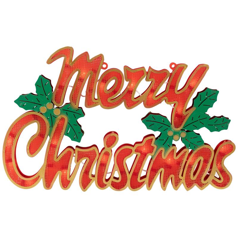 16.5" Lighted 'Merry Christmas' Window Silhouette