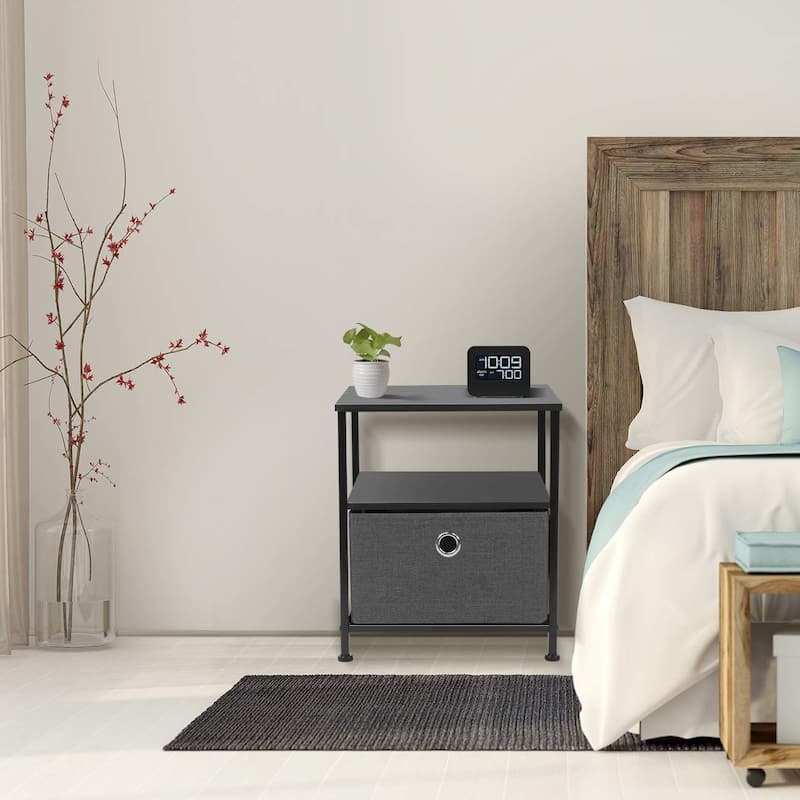 Nightstand 1-Drawer Shelf Storage Bedroom Furniture & End Table Chest