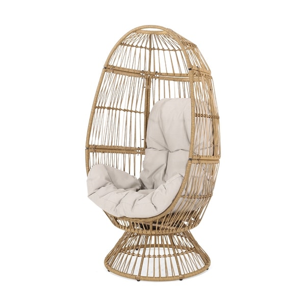 Wicker swivel egg clearance chair