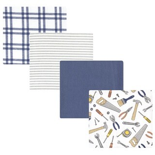 Hudson Baby Infant Boy Cotton Flannel Receiving Blankets, Construction Work, One Size - Construction Work - One Size