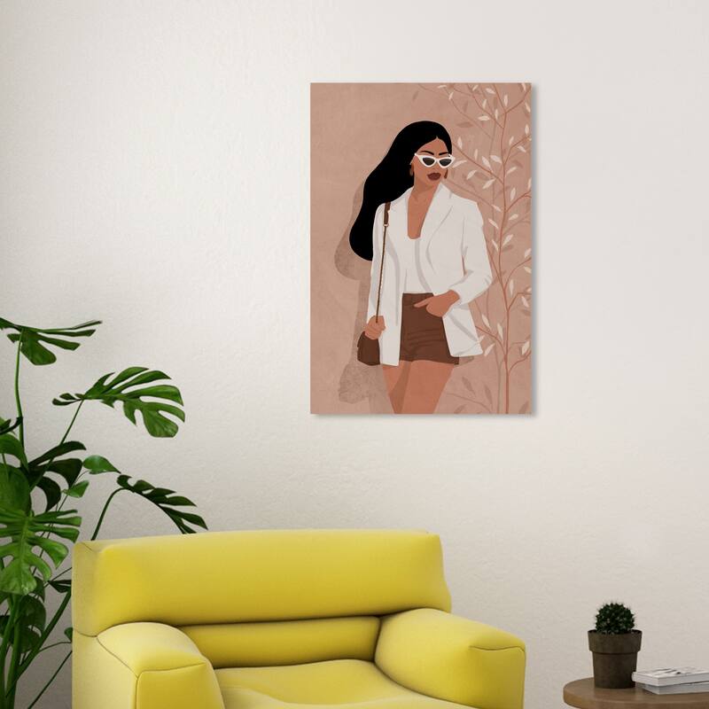 Wynwood Studio Fashion and Glam Passing by Pink and Modern & Contemporary Wall Art Canvas Print - 30 x 20
