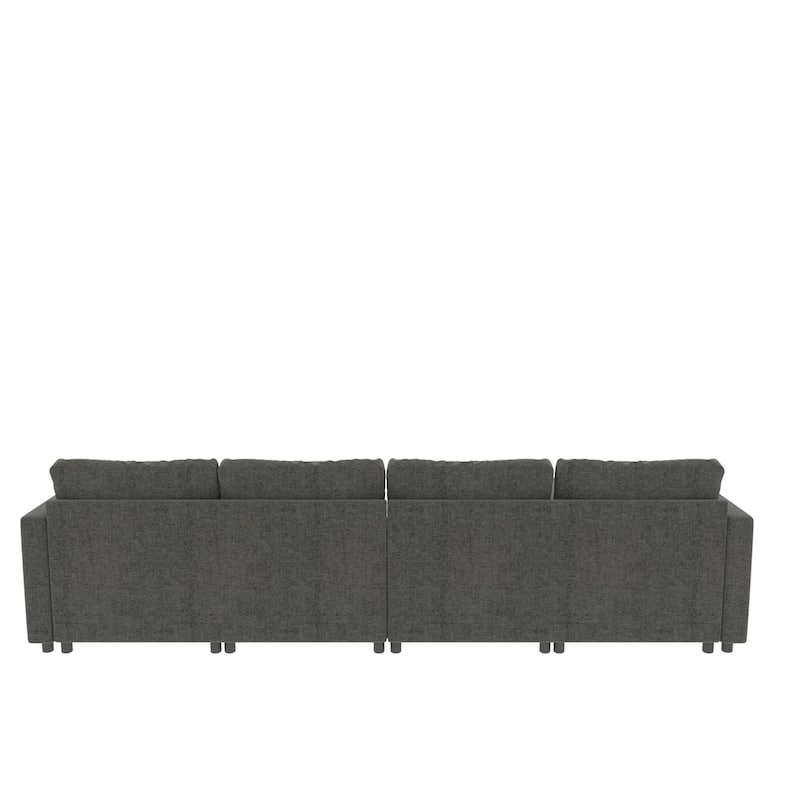123" U-Shape Modular Sectional Couch with Storage Function, Ottoman