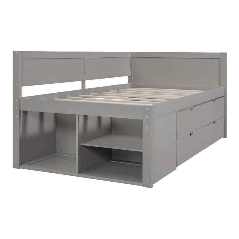 Daybed with Storage Drawers and Shelves