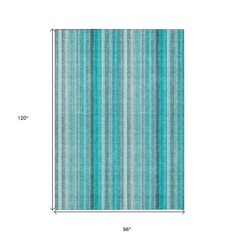 Alrifi Stripe Weather Resistant Blended Style Outdoor Rug