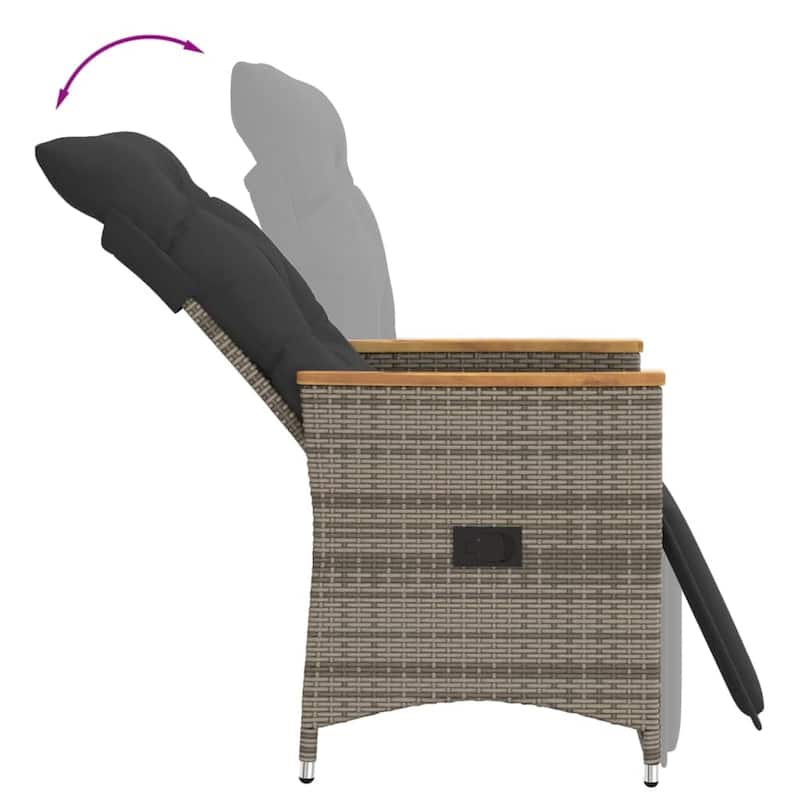 vidaXL Bistro Set Beige/Black/Brown/Grey - 23.2 x 22.0 x 36.2