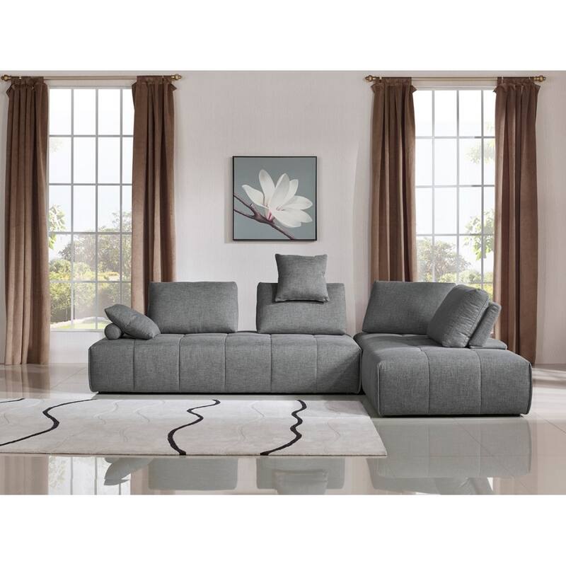 Divani Casa Edgar Modern Grey Fabric Modular Sectional Sofa