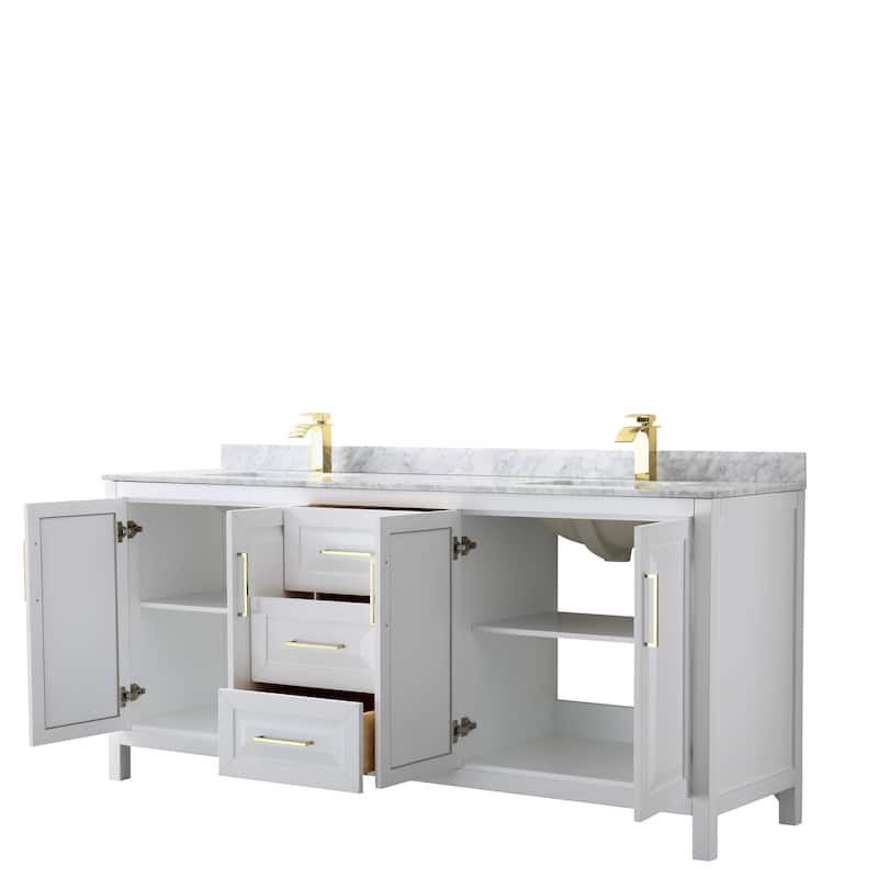 Daria 80-inch Double Vanity, Marble Top, No Mirror