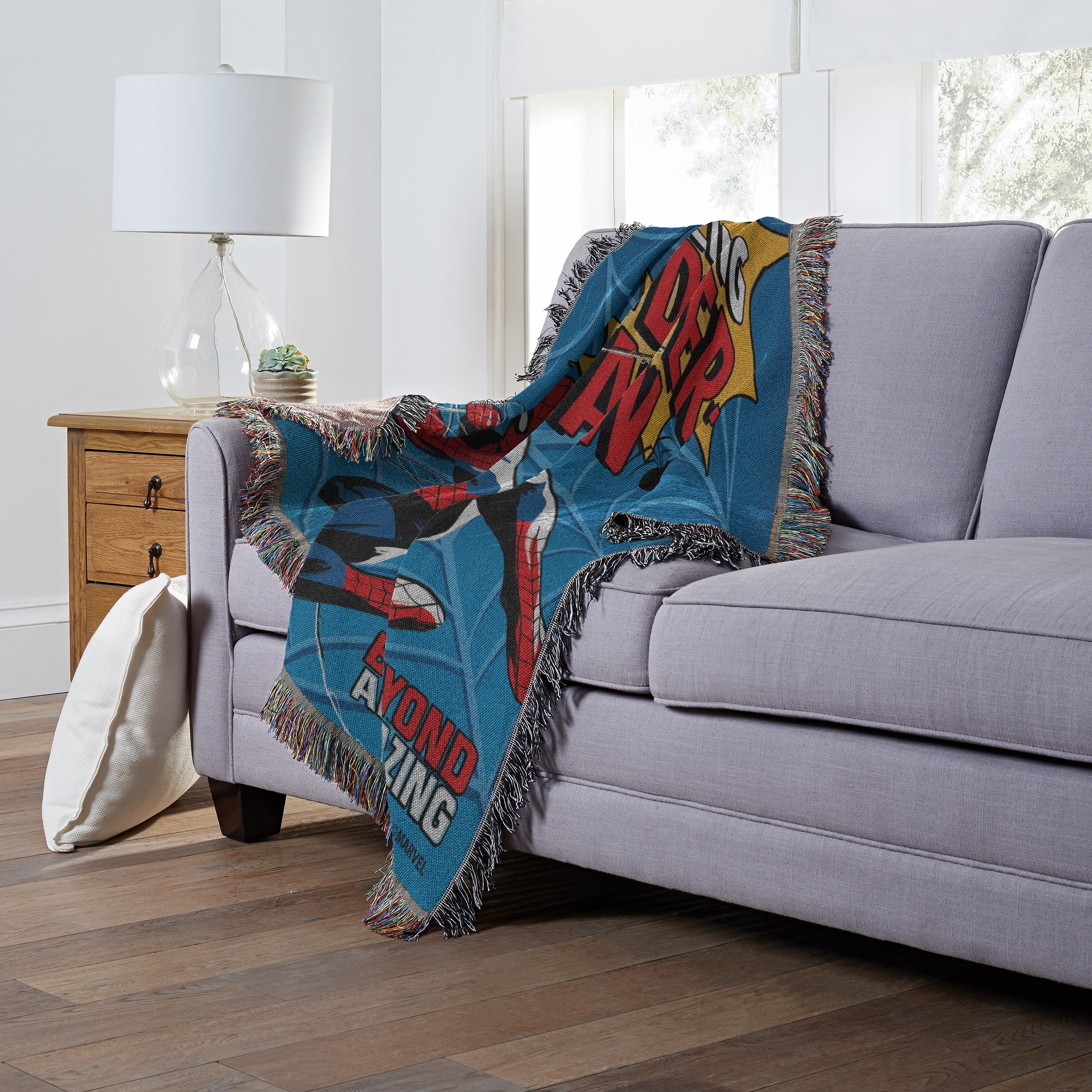Spider Man Flying Webs Woven Tapestry Throw On Sale Bed Bath Beyond 39199016
