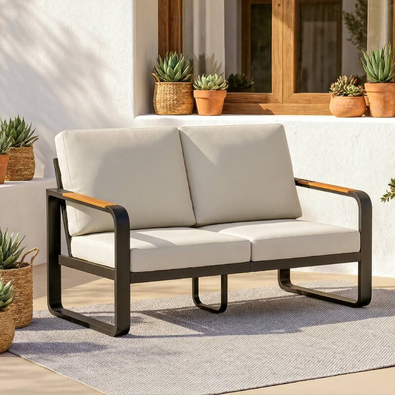 Outdoor Patio Conversation Chair, Loveseat, Sofa with Removable Cushions