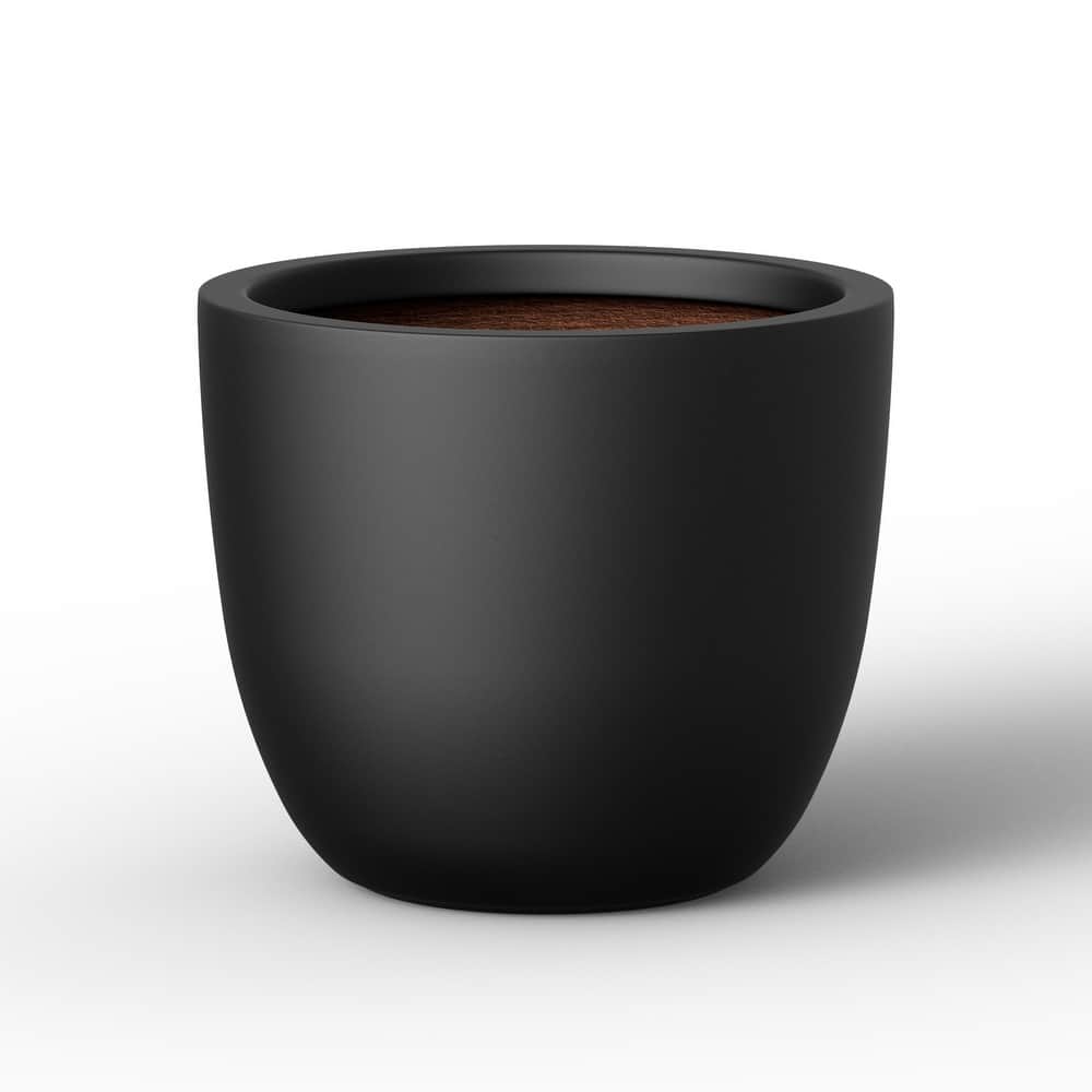 Tall Round Concrete Planter Plant Pot with Drainage Hole